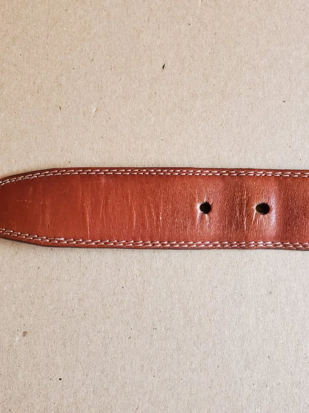 Cabela's Full Grain Cowhide Brown Leather Belt Inside Zipper Men's Size 44